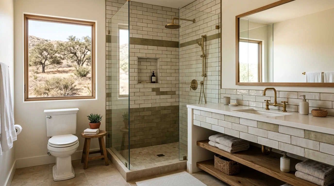 Finished bathroom in an inland San Diego County home