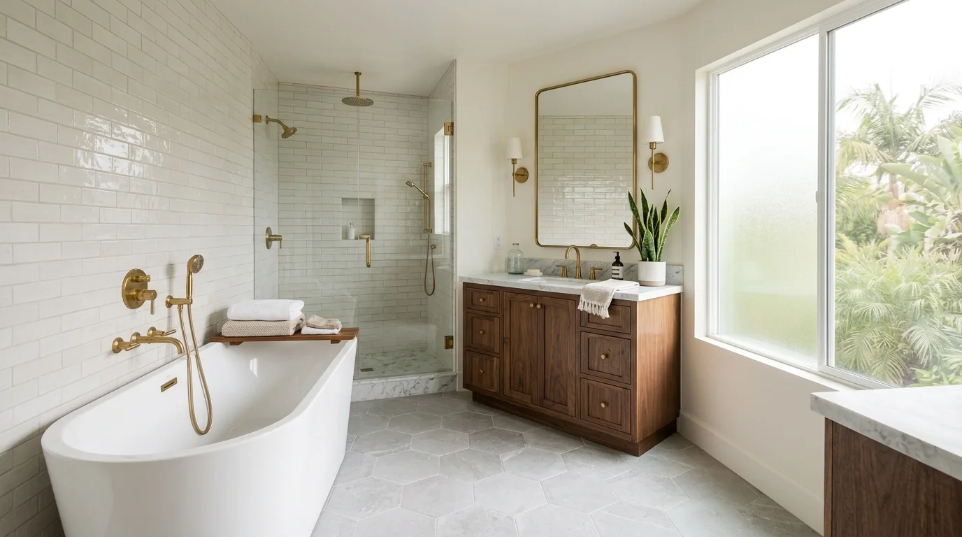 Finished bathroom in a Southern California home